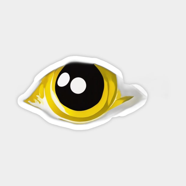 Illuminated Yellow Eye Design in Dark Ambiance No. 545 Sticker by cornelliusy